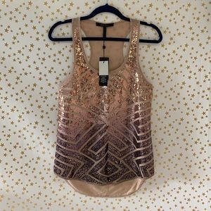 NWT BCBGMaxAzria Sequin Tank Size S in Pink Sand